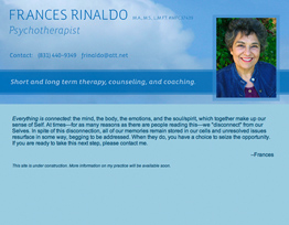Business website - Frances Rinaldo, Psychotherapist - home page